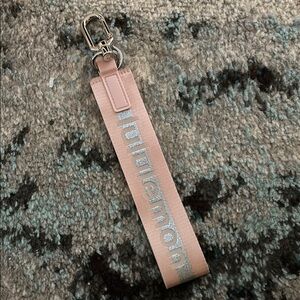 Lululemon Athletica Neverlost  Pink Keychain with Silver Accents